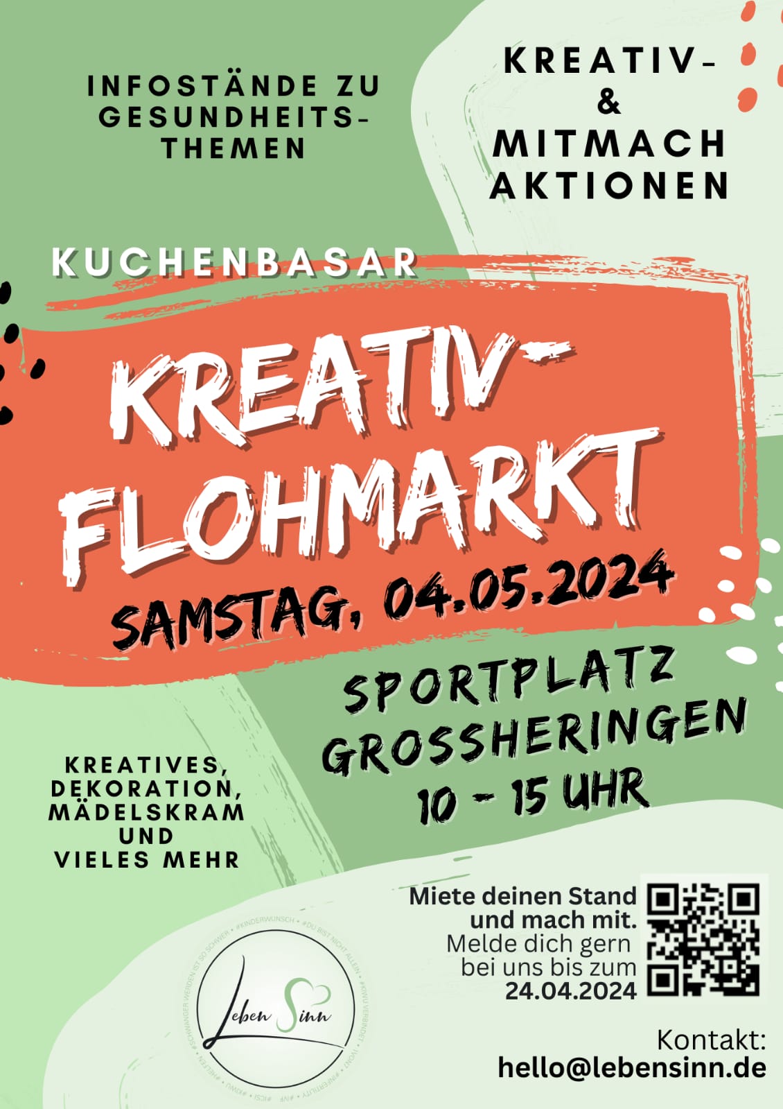 Kreativ-Flohmarkt am Samstag, 04.05.24 von 10-15 Uhr Sportplatz Großheringen – Eindrücke