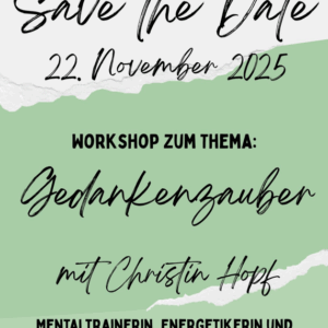 Workshop "Gedankenzauber" am 22.11.2025 von 10-13 Uhr in Niedertrebra
